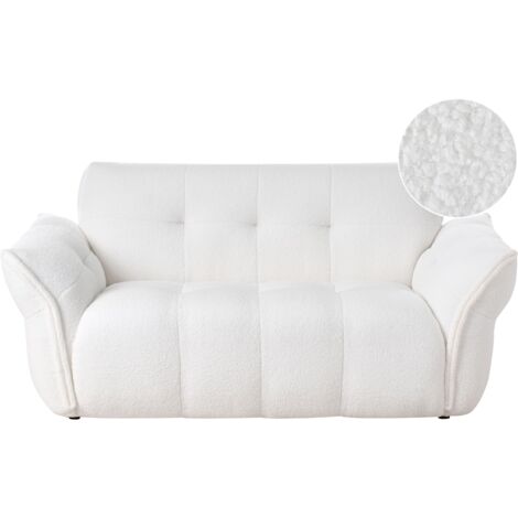 Sofa 2 Seater HALBA Boucle White