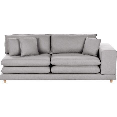 Sofa 2 Seater HEDEN Fabric Grey with Cushion