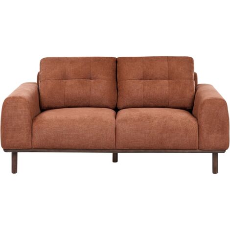 Sofa 2 Seater LAURILA Fabric Golden Brown