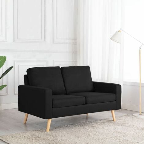 SOFA 2 SETAT avec conception rétro en tissu disponible en différentes couleurs Couleur : noir