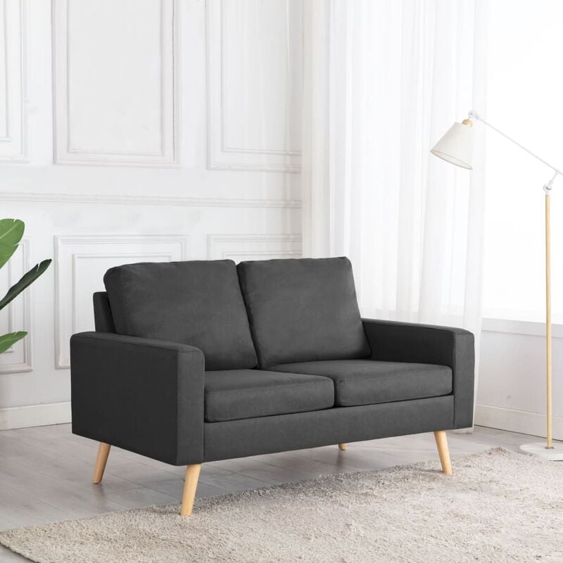 sofa 2 setat avec conception rétro en tissu disponible en différentes couleurs couleur : anthracite