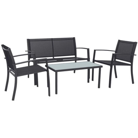 SALDOSYSTOCKS Sofa + 2 Sillas + Mesa de Cristal Templado. Conjunto de Jardin y Terraza