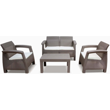 Sofá + 2 Sillones + Mesa de Centro CF. Muebles de Jardin y Terraza Ratan PE