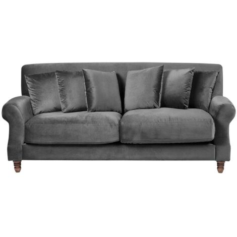 Sofa 2-Sitzer EIKE Samtstoff Grau
