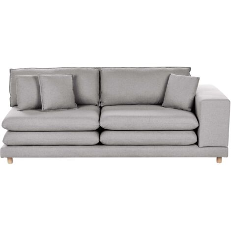 Sofa 2-Sitzer HEDEN Stoff Grau mit Kissen