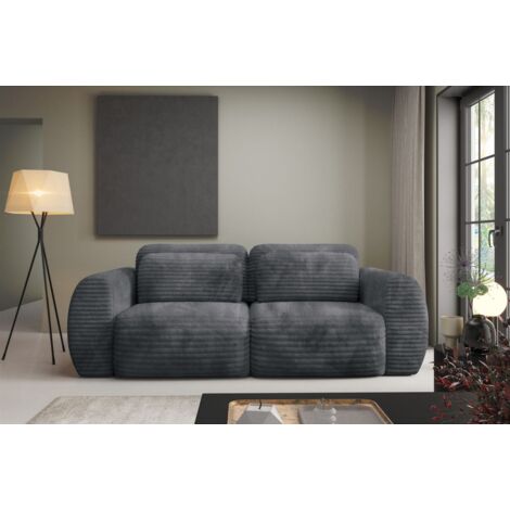 Sofa 2-Sitzer mit Schlaffunktion SIMONE in Stoff Ambience Anthrazit