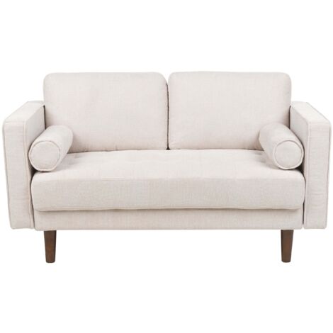 Sofa 2-Sitzer NURMO Stoff Hellbeige