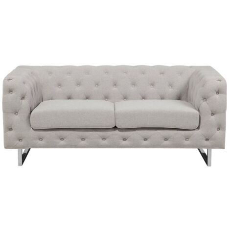 Sofa 2-Sitzer VISSLAND Stoff Hellbeige