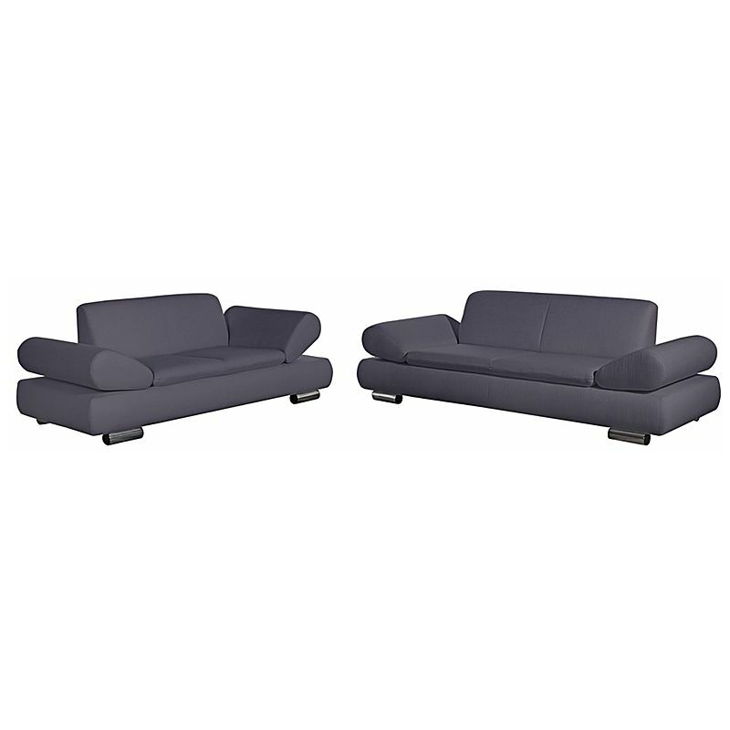 Max Winzer - Sofa 2,5-Sitzer / Sofa 2-Sitzer PALM BAY-23 feines Strukturgewebe Farbe grau Sitzhärte weich B: cm T: 90cm H: 76cm