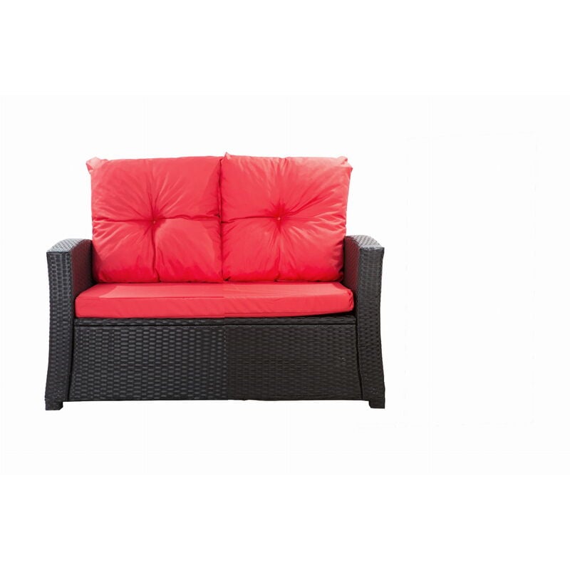 Coussins de fauteuil en rotin 1 pièce Coussin d'assise 56x52x7+56x50 rouge Coussins De Chaise D'intérieur - red