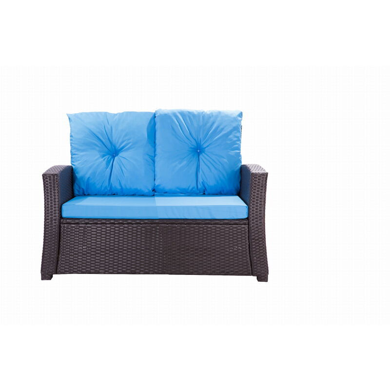 Setgarden - Coussins de fauteuil en rotin 1 pièce Coussin d'assise 56x52x7+56x50 bleu Coussins De Chaise D'intérieur - blue