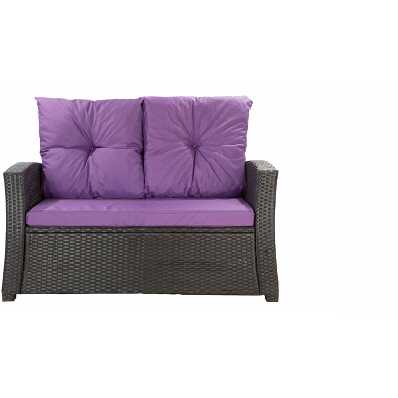 Coussins de fauteuil en rotin 1 pièce Coussin d'assise 56x52x7+56x50 violet Coussins De Chaise D'intérieur - purple
