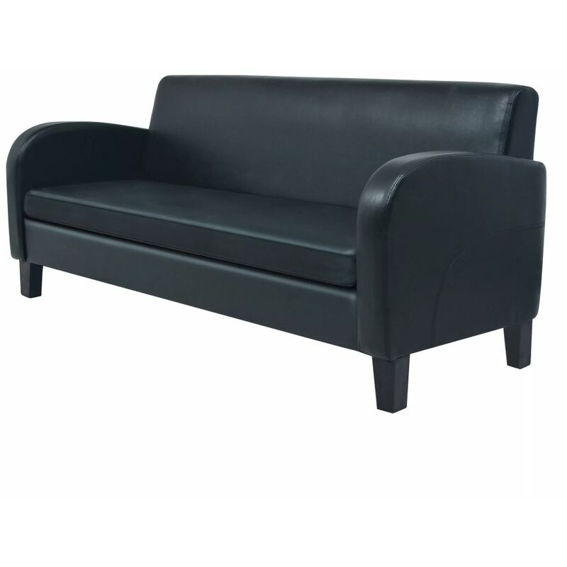 

Sofa 3 plazas cuero artificial negro