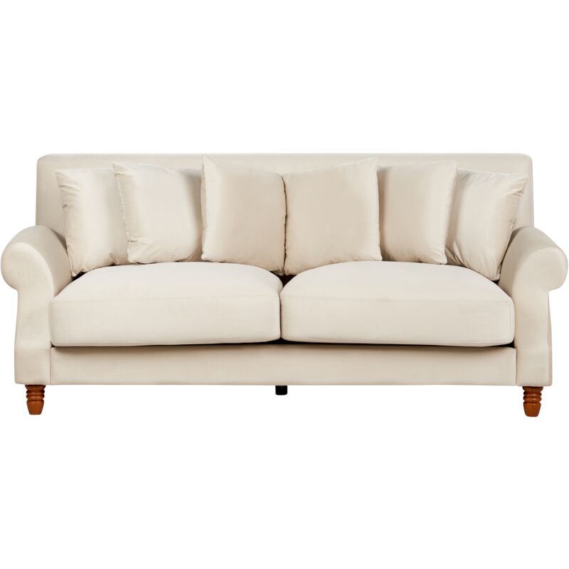 

Sofá de terciopelo beige EIKE