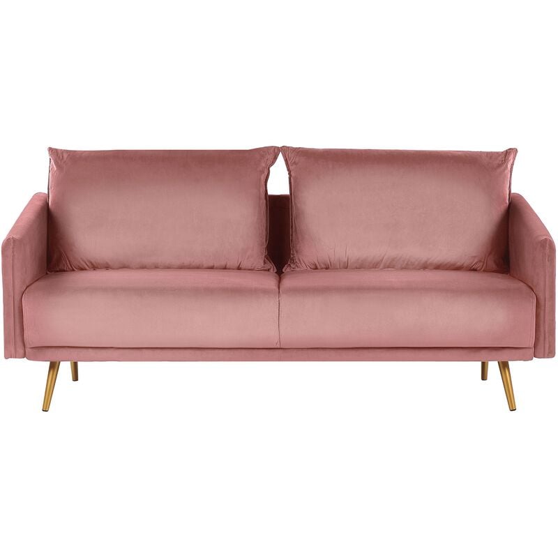 

Sofá 3 plazas de terciopelo rosa MAURA