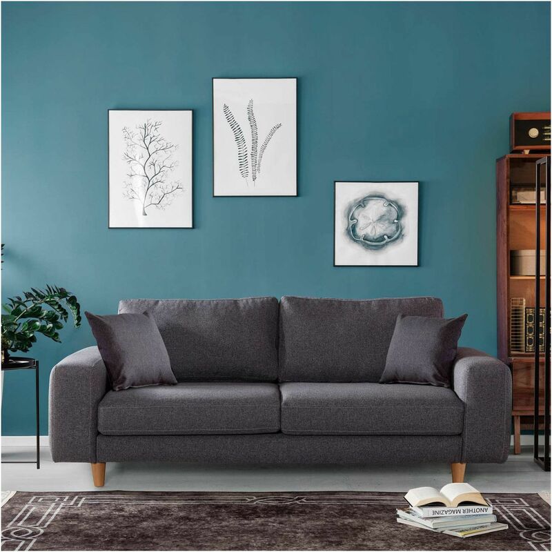 

Sofa 3 Plazas Linda De 204 Cm Gris Oscuro Tabou Ancho: X Largo: 90 X Alto: 82
