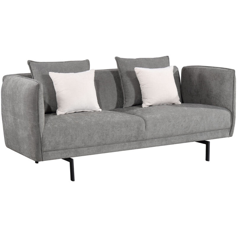 

Sofá 3 Plazas Marche Pärumm 205x95x82 cm Gris con 4 Cojines