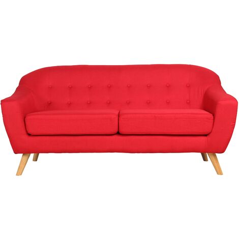 MUEBLIX Sofa 3 plazas Marte Color - Rojo