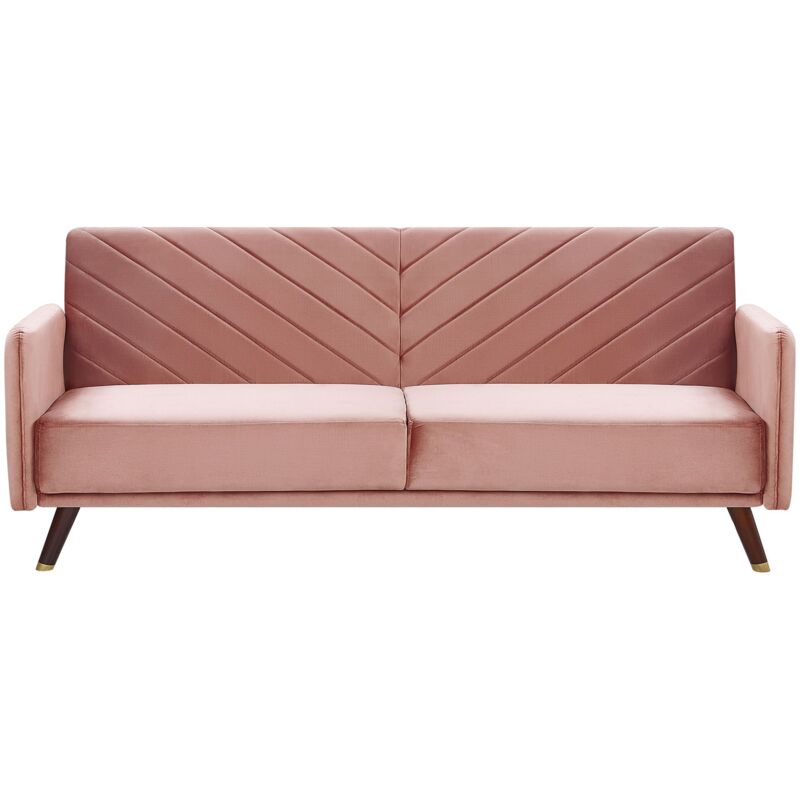 

Sofá cama de terciopelo rosa SENJA