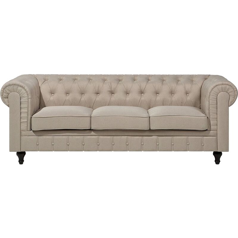 

Sofá 3 plazas tapizado en beige CHESTERFIELD