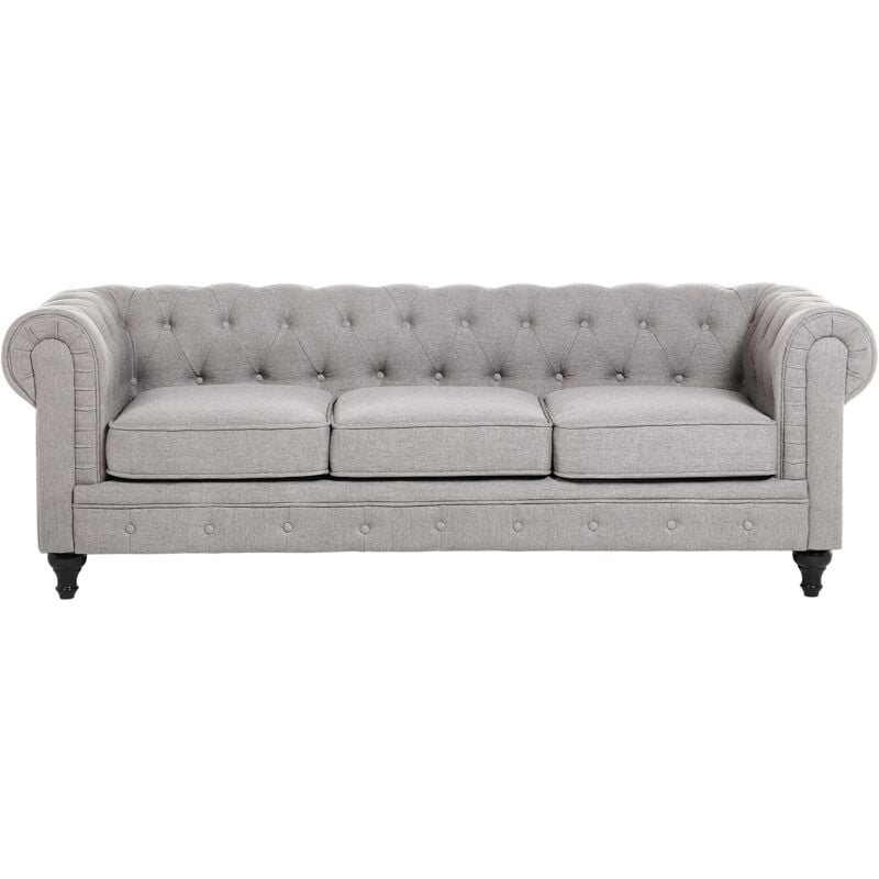 

Sofá 3 plazas tapizado gris claro CHESTERFIELD