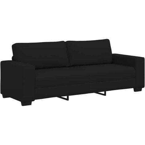 Sofá 3 plazas Tela Negro 180 cm