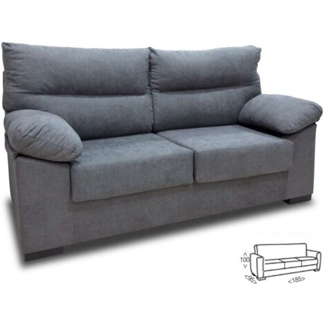 IMPT-HOME-DESIGN Sofá 3 plazas Tudela en tela green marengo. 185 CM (ANCHO) x 95 CM (Fondo) x 100 CM (ALTO)