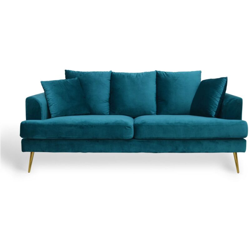 

Sofa 3 Plazas Vogue Velvet Turquesa Velvet Ancho: 188 Cm X Largo: 85 Cm X Alto: 67 Cm
