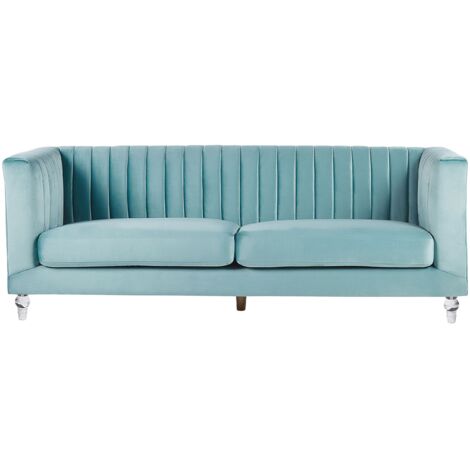Sofa 3 Seater ARVIKA Velvet Light Blue