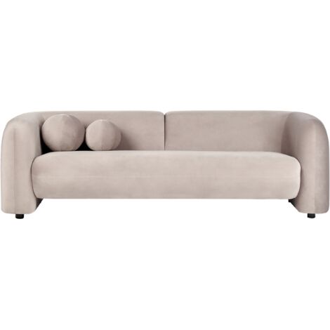 Sofa 3 Seater LEIREN Velvet Taupe