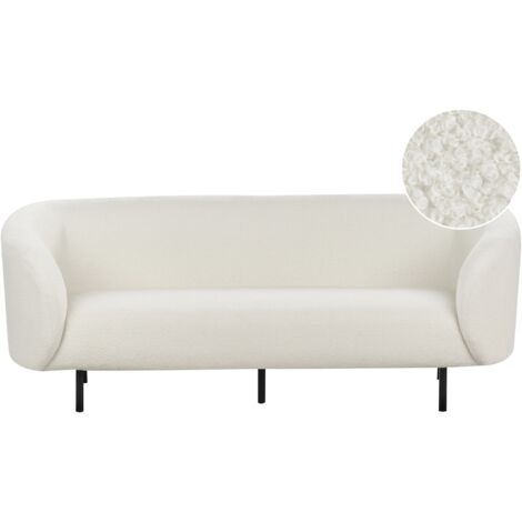 Sofa 3 Seater LOEN Boucle White