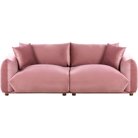 Sofa 3 Seater LUVOS Velvet Pink