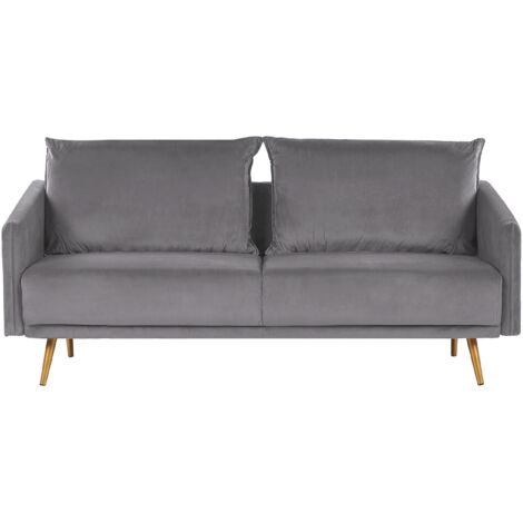 Sofa 3 Seater MAURA Velvet Grey