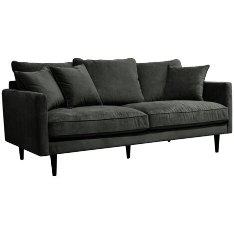 Sofa - 3-Sitzer - Candice - grau - Samt