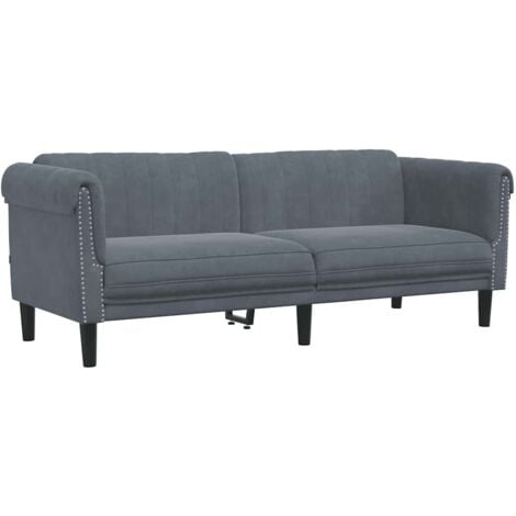 vidaXL Sofa 3-Sitzer Dunkelgrau Samt