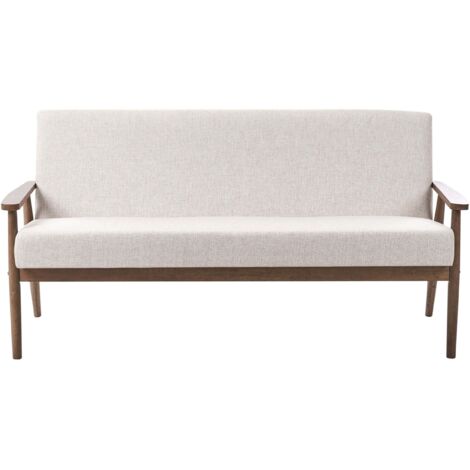 Sofa 3-Sitzer ESRUM Stoff Dunkelbraun / Beige