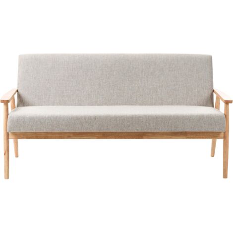 Sofa 3-Sitzer ESRUM Stoff Hellbraun / Grau