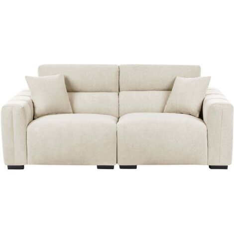 Sofa 3-Sitzer FAUSKAN Stoff Hellbeige