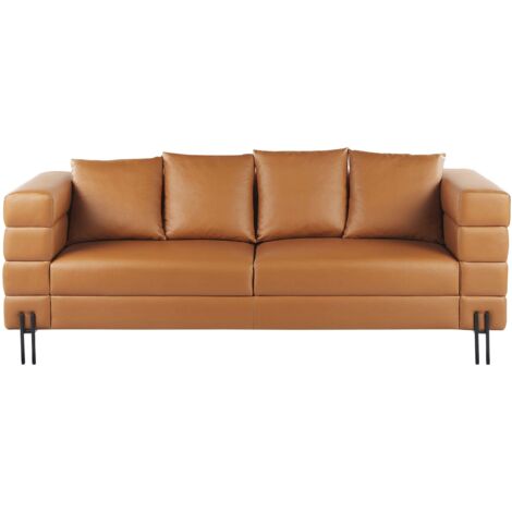 Sofa 3-Sitzer GRANNA Kunstleder Braun