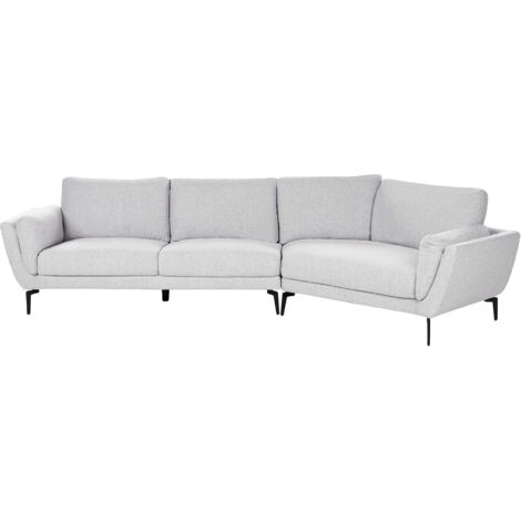 Sofa 3-Sitzer KANSSELI Stoff Hellgrau