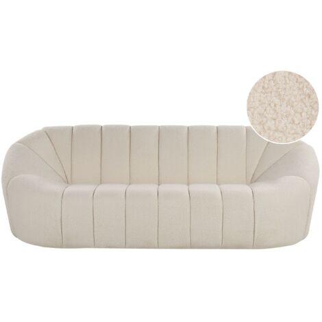 Sofa 3-Sitzer LOMMA Bouclé Weiß