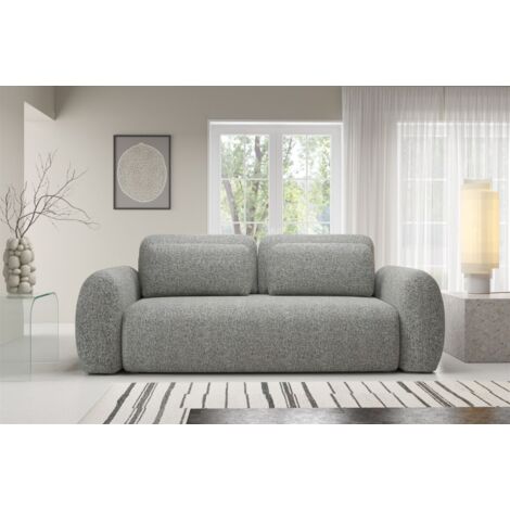 Sofa 3-Sitzer mit Schlaffunktion GASTON in Stoff Puente Grau