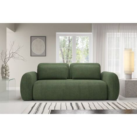 Sofa 3-Sitzer mit Schlaffunktion GASTON in Stoff Puente Grün