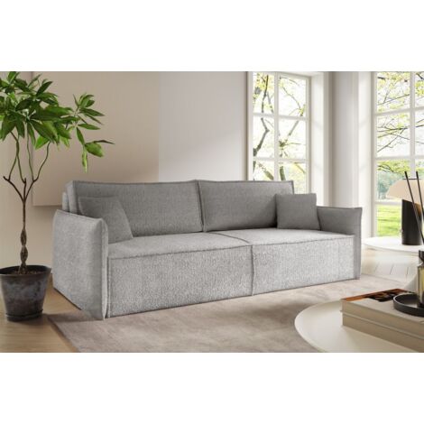 Sofa 3-Sitzer mit Schlaffunktion LAGOS in Stoff Abriamo Grau