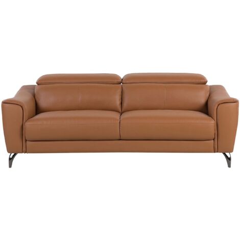 Sofa 3-Sitzer NARWIK Echtleder Goldbraun