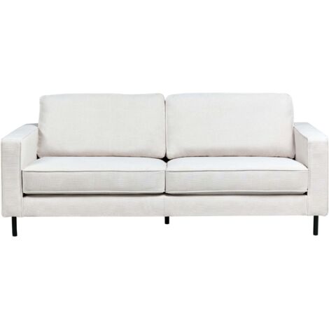 Sofa 3-Sitzer SAVALEN Stoff Cremeweiß
