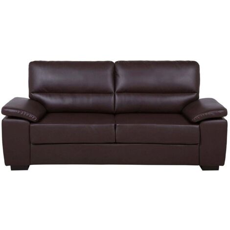 Sofa 3-Sitzer VOGAR Kunstleder Dunkelbraun