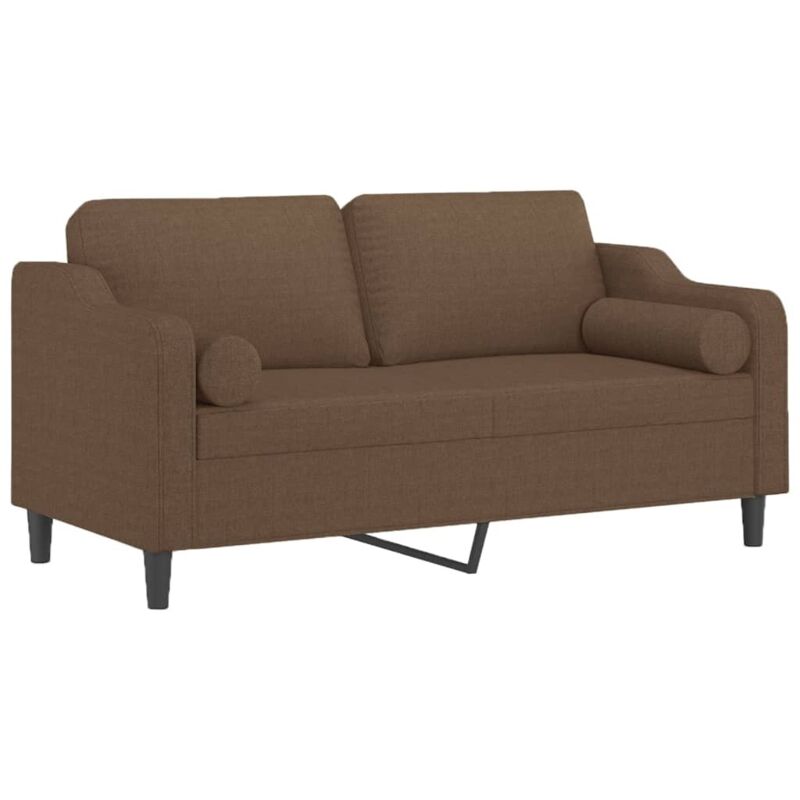 2-sitzer-sofa Mit Zierkissen Braun 140 Cm Stoff Vidaxl