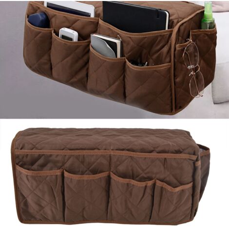 Sofa-Anhängerhalterung [Taschendesign] Staubdicht Wasserdicht Durchdachte Anordnung Armlehnenhaken Fernbedienungsorganizer Kaffee