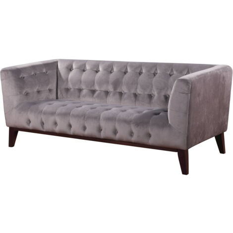 Sofa aus Samt "Vanessa" - 3-Sitzer - Hellgrau